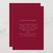 Classic Formal Burgundy Minimalist Wedding Kaart (Voorkant / Achterkant)