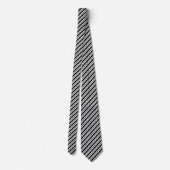 Classic Formal Elegant Black Diagonal Striped  Stropdas (Achterkant)