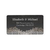 Classic Formal Elegant  Dark Silver Damask Etiket (Voorkant)