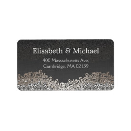 Classic Formal Elegant  Dark Silver Damask Etiket