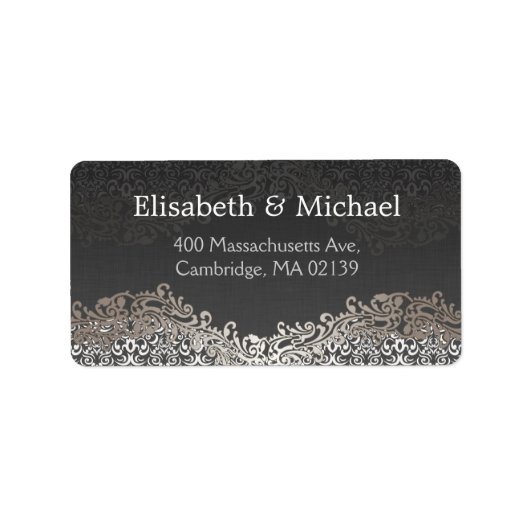 Classic Formal Elegant  Dark Silver Damask Etiket (Voorkant)