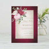 Classic Formal Elegant Pioenrozen Verouderd Lijst Kaart (Staand voorkant)