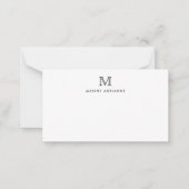 Classic Formal Elegant Typography Monogram Black N Notitiekaartje (Voorkant)