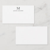 Classic Formal Elegant Typography Monogram Black N Notitiekaartje (Voorkant / Achterkant)