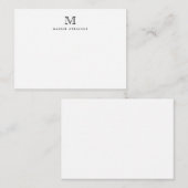 Classic Formal Elegant Typography Monogram Black Notitiekaartje (Voorkant / Achterkant)
