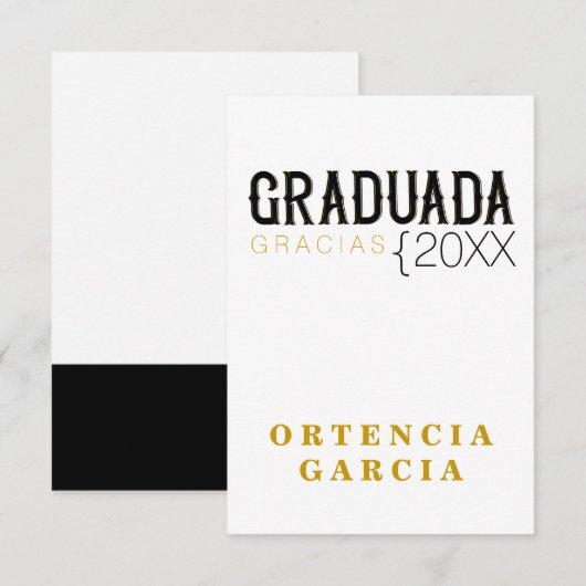 CLASSIC FORMAL Graduada GRACIAS Kaart (Voorkant / Achterkant)