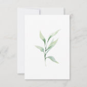 Classic Formal Green Wedding Song Request Kaart (Achterkant)