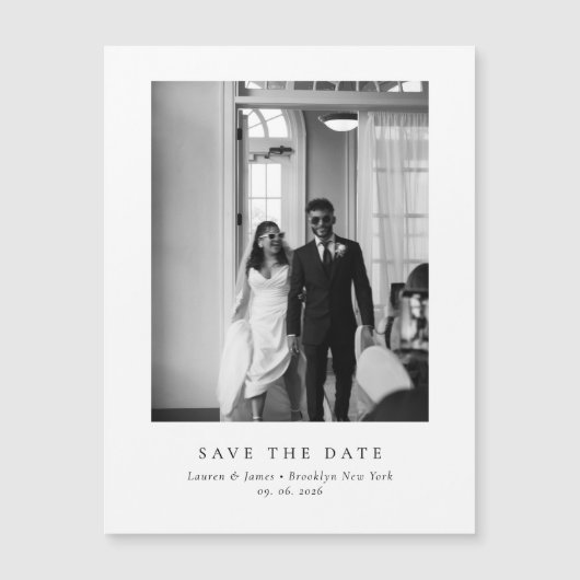 Classic Formal Magnetic Wedding Save The Date (Voorkant)