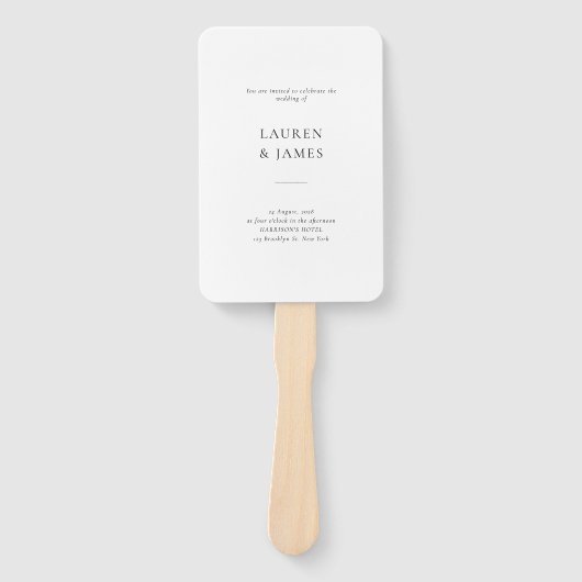 Classic Formal Modern Wedding Program Fan Handwaaier (Voorkant)