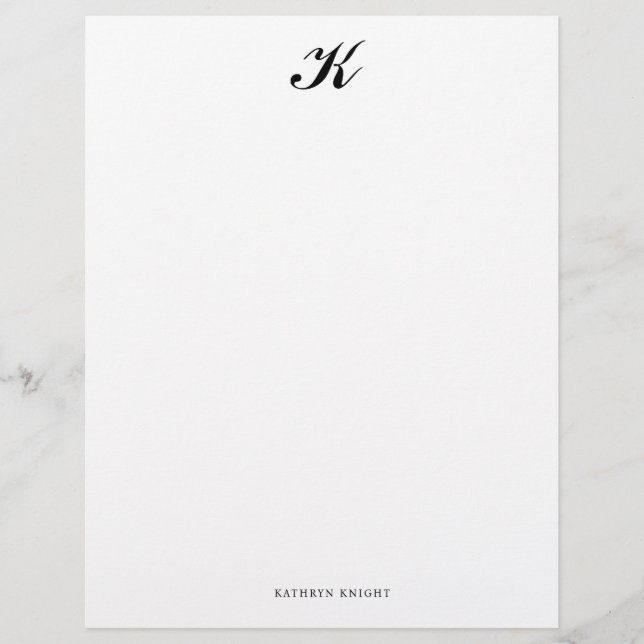 Classic Formal Monogram Letterhead Briefhoofd (Voorkant)