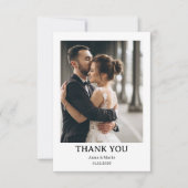 Classic Formal Wedding Photo Thank You Card Bedankkaart (Voorkant)