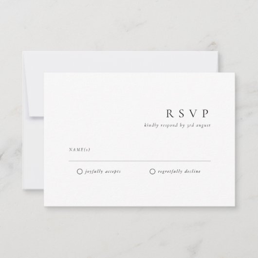Classic Formal Wedding RSVP Kaartje (Voorkant)