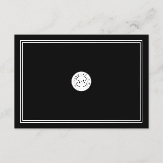 Classic Formal White Black Weddenschap - Gegevens Informatiekaartje (Achterkant)