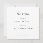 Classic Formeel Monogram Zwart-wit Save The Date (Achterkant)