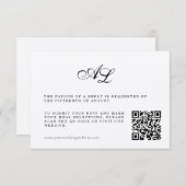 Classic Formele bruiloft RSVP Kaart QR-code (Voorkant / Achterkant)