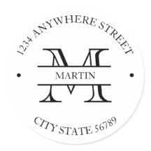 Classic Formele Familienaam Initiaal Retouradres