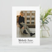  Classic Foto Afstuderen Aankondiging (Staand voorkant)