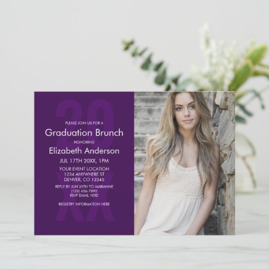 Classic Foto Afstuderen Brunch Kaart (Staand voorkant)