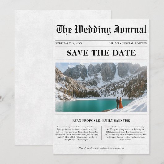  Classic Fotokrant Wedding Journal Save The Date (Voorkant / Achterkant)