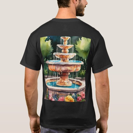 Classic Fountain Silhouette T-Shirt – Elegantie en (Achterkant)