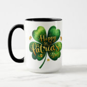 Classic Four Leaf Clover Happy St Patrick's Day Mok (Links)