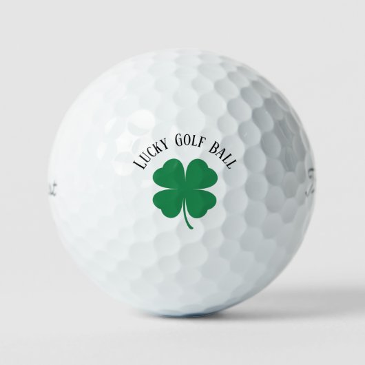 Classic Four-Leaf Clover 'Lucky Golf Ball' Fun Golfballen (Voorkant)