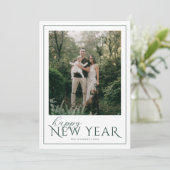 Classic Frame New Year Photo Feestdagenkaart (Staand voorkant)