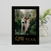 Classic Frame New Year Photo Folie Feestdagenkaart (Staand Voorkant)