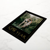 Classic Frame New Year Photo Folie Feestdagenkaart (Gedraaid)