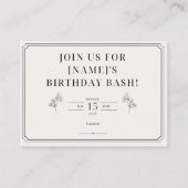 Classic Framed Verjaardag Uitnodiging Kaart (Voorkant)