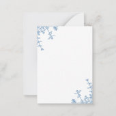 Classic Franse Blauwe Bloemen Crest Monogram Notitiekaartje (Achterkant)