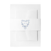 Classic French Blue Flowers Monogram Crest Uitnodigingen Wikkel (Voorkant Voorbeeld)
