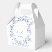 Classic French Blue Flowers & Ribbons Wedding Bedankdoosjes (Voorkant)