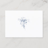Classic French Blue Flowers & Ribbons Wedding Informatiekaartje (Achterkant)