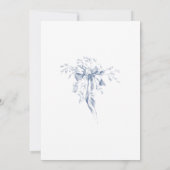 Classic French Blue Flowers & Ribbons Wedding Kaart (Achterkant)