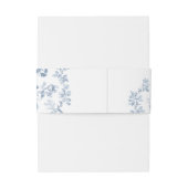 Classic French Blue Flowers & Ribbons Wedding Uitnodigingen Wikkel (Achterkant Voorbeeld)