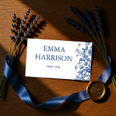 Classic French Blue Toile Wedding Folded Plaatskaartje