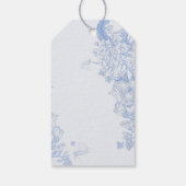 Classic French Blue White Floral Birds Wedding Cadeaulabel (Achterkant)