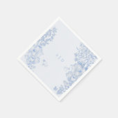 Classic French Blue White Floral Wedding Enclosure Servet (Hoek)