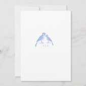  Classic French Blue White Floral Wedding  Kaart (Achterkant)