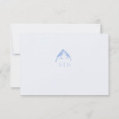 Classic French Blue White Floral Wedding RSVP Kaartje (Achterkant)