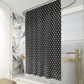 Classic French Fleur de Lis Pattern Black White Douchegordijn