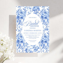 Classic French Toile de Jouy Navy Bridal Shower 