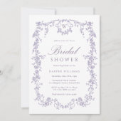 Classic French Victorian Lavender Bridal Shower Kaart (Voorkant)