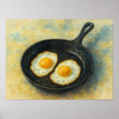 Classic Fried Eggs Waterverf Art Poster (Voorkant)