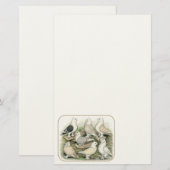 Classic Frill Pigeons Satinettes Briefpapier (Voorkant / Achterkant)