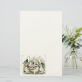 Classic Frill Pigeons Satinettes Briefpapier (Staand voorkant)