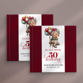 Classic fun 50th lady birthday guest memory book gastenboek