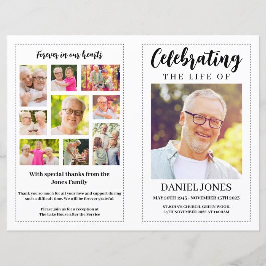 Classic Funeral Programme for Men (Voorkant)