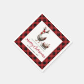 Classic Funny Chickens Personalized Red Green Xmas Servet (Hoek)